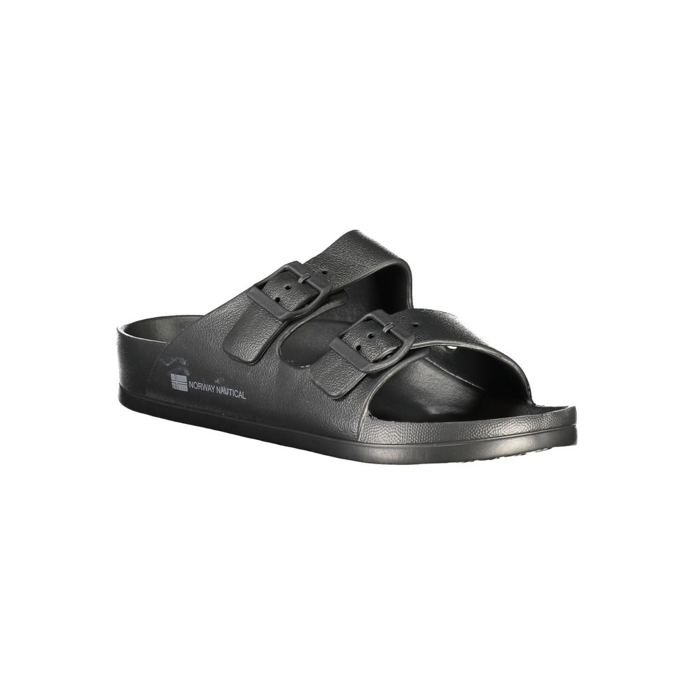 Schwarze Kunststoff-Sandalen für Herren