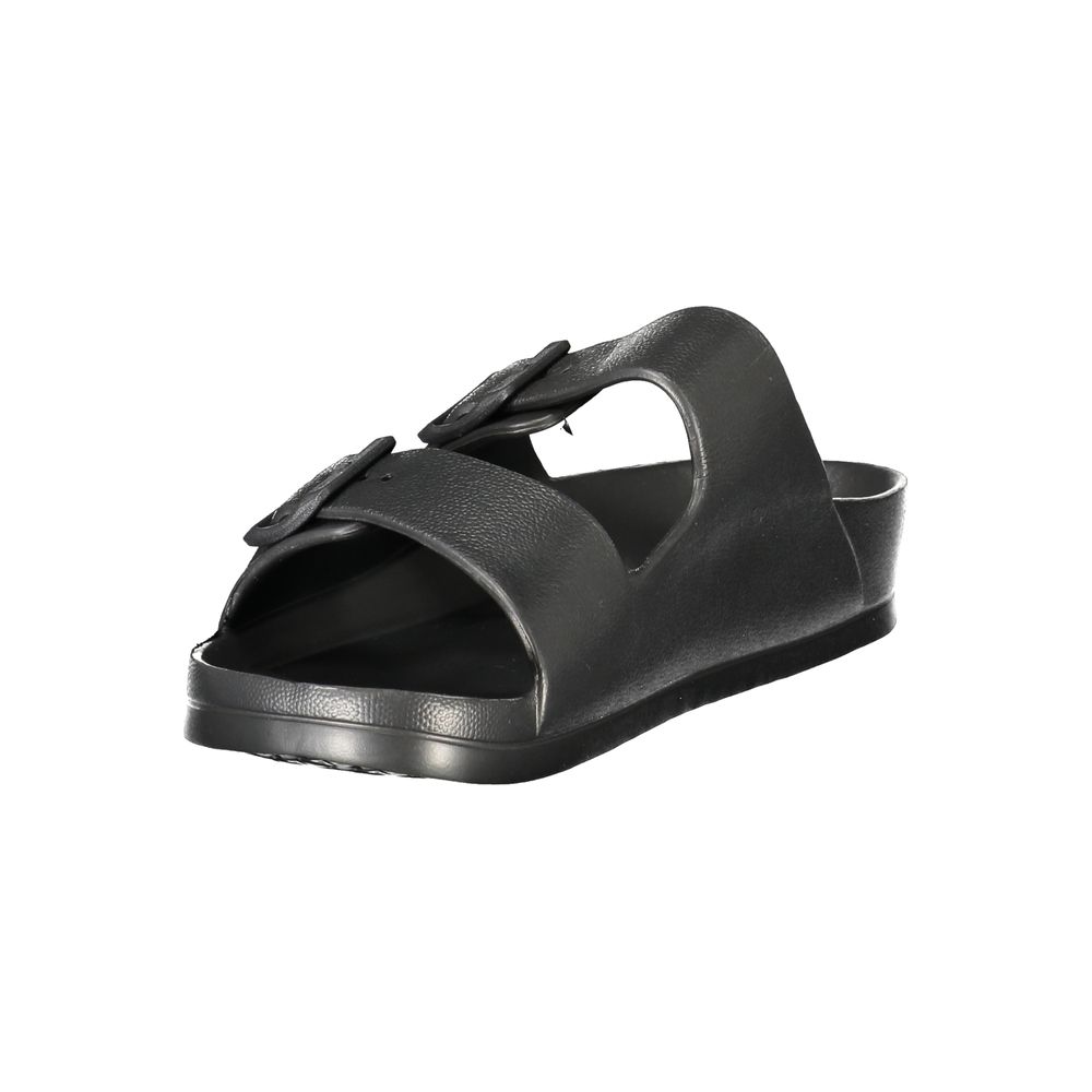 Schwarze Kunststoff-Sandalen für Herren