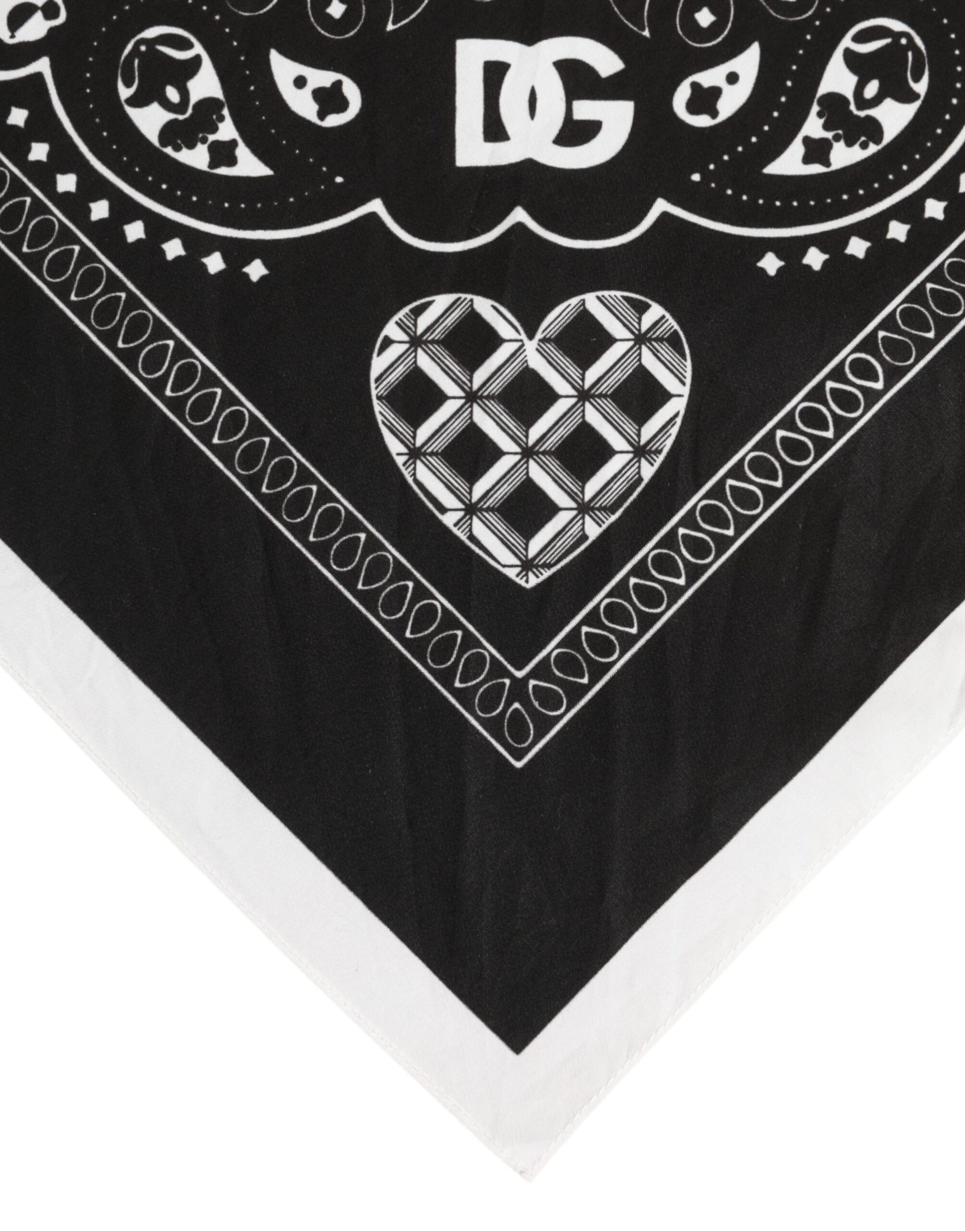 Schwarz Weiß Bandana Square Herren Foulard Schal