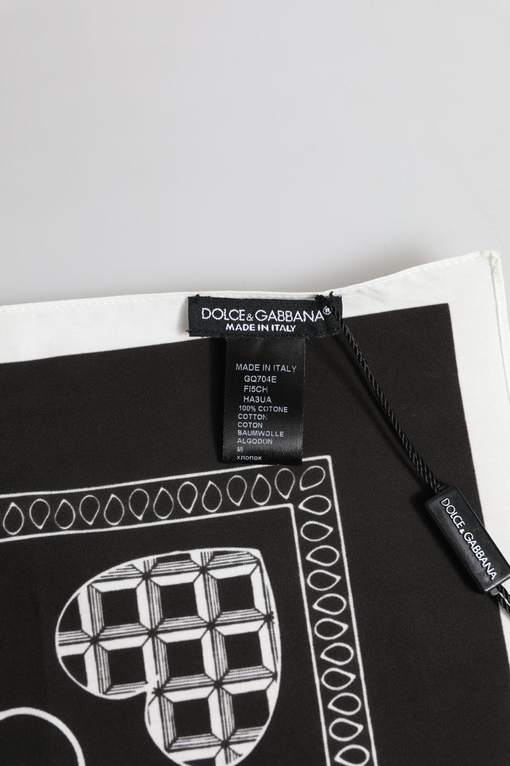 Schwarz Weiß Bandana Square Herren Foulard Schal