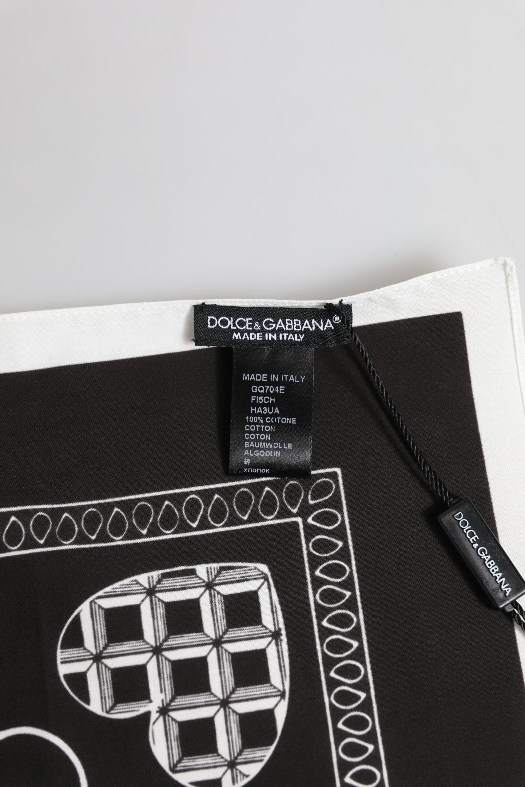 Schwarz Weiß Bandana Square Herren Foulard Schal