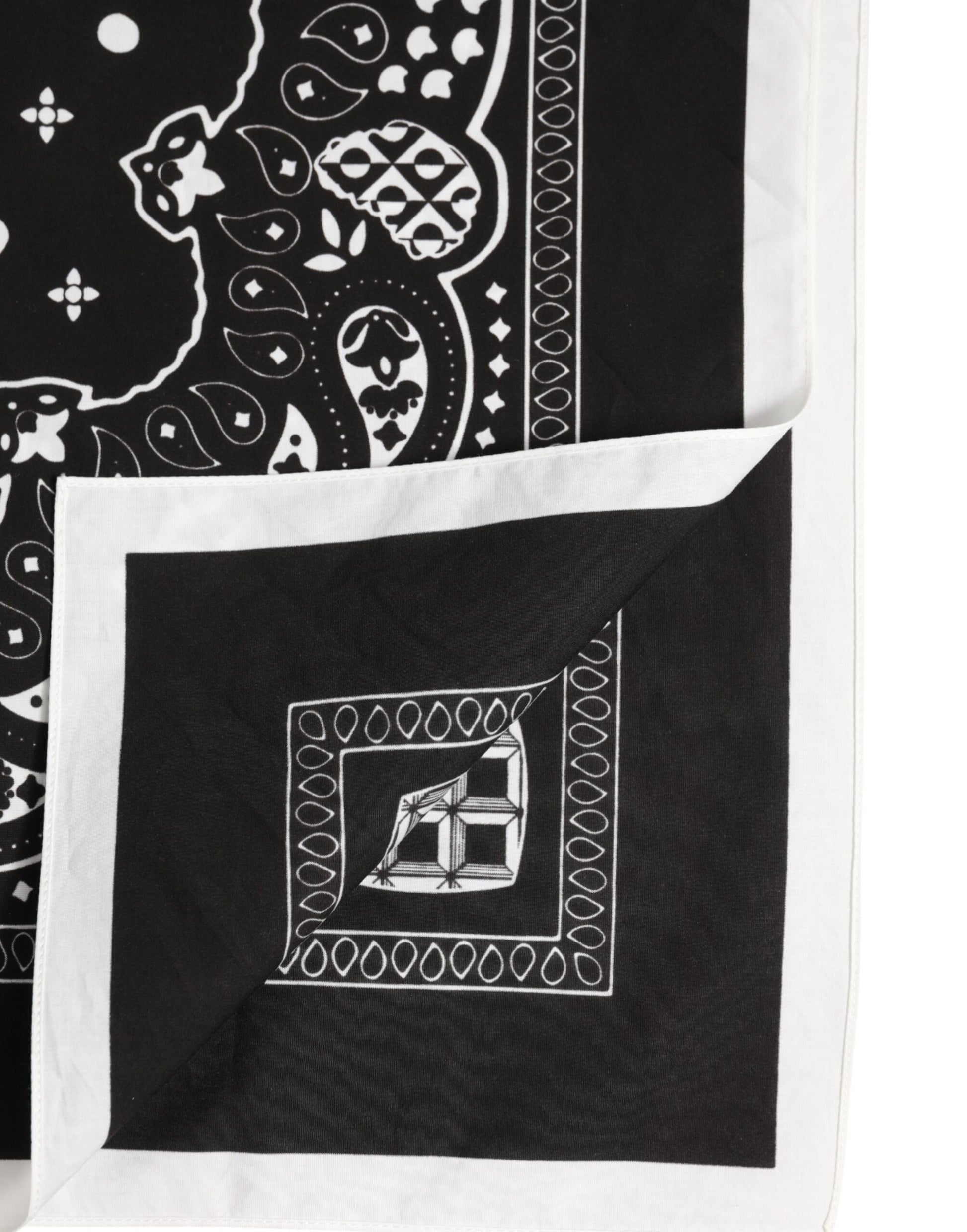 Schwarz Weiß Bandana Square Herren Foulard Schal