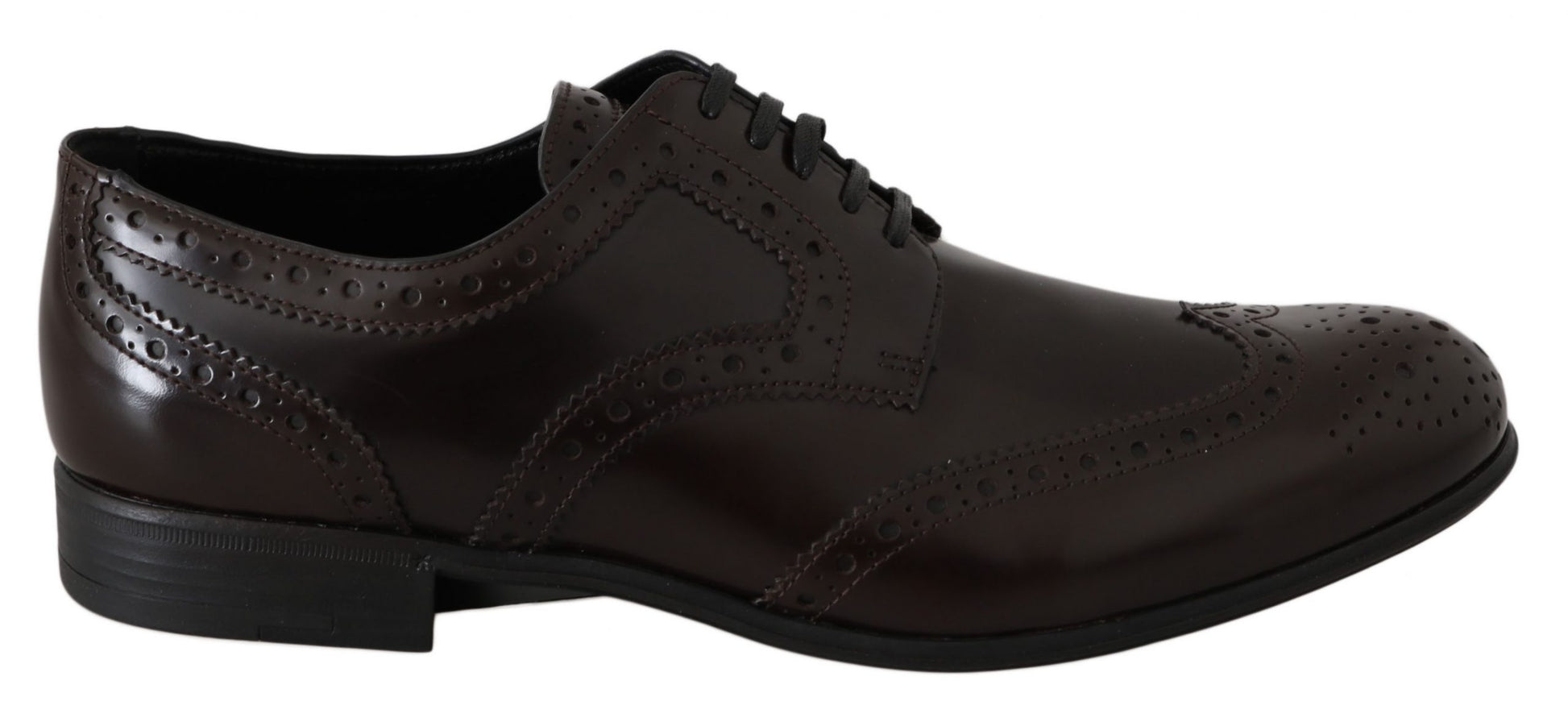 Braune Broques Oxford Wingtip-Schuhe aus Leder
