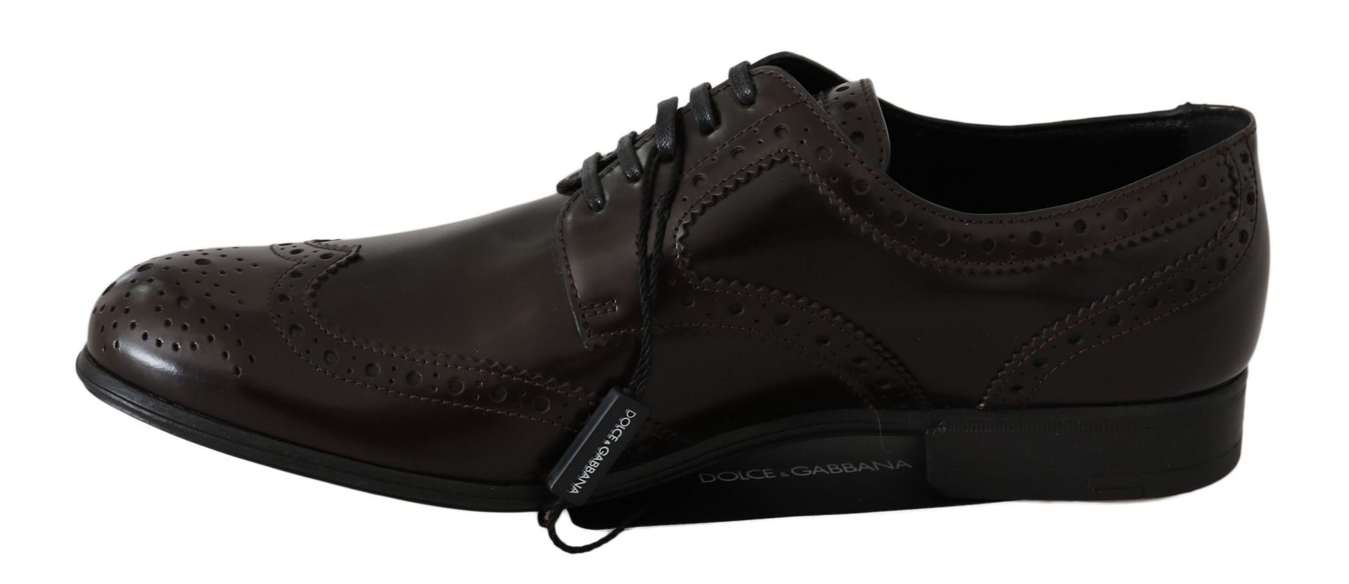 Braune Broques Oxford Wingtip-Schuhe aus Leder