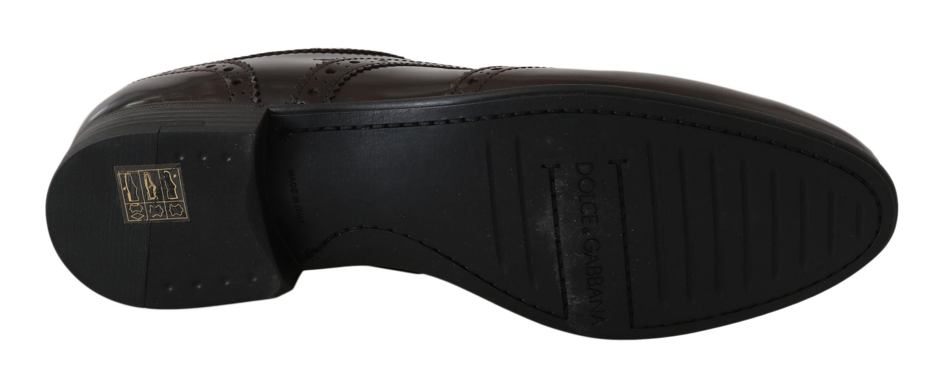 Braune Broques Oxford Wingtip-Schuhe aus Leder