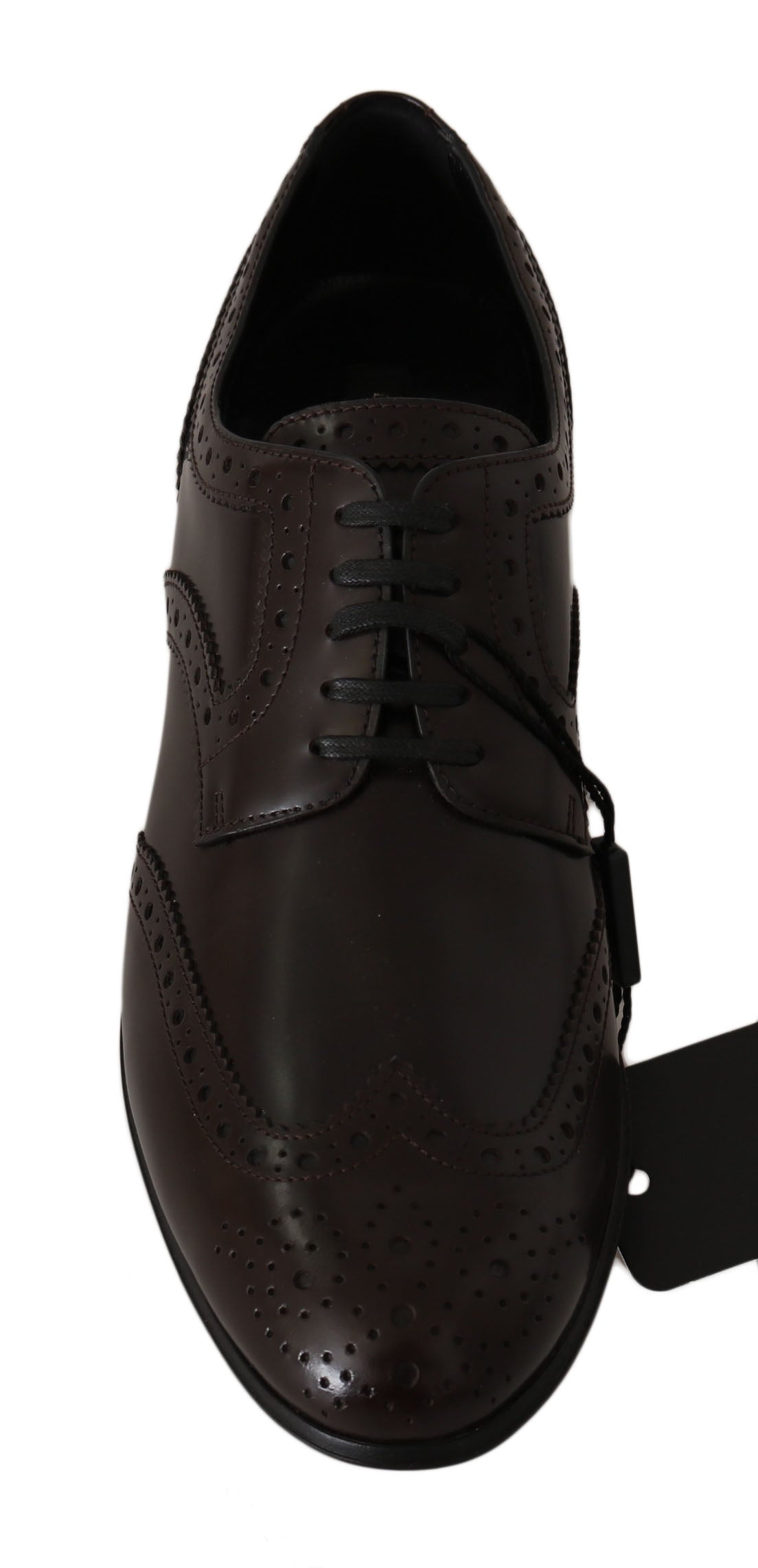 Braune Broques Oxford Wingtip-Schuhe aus Leder