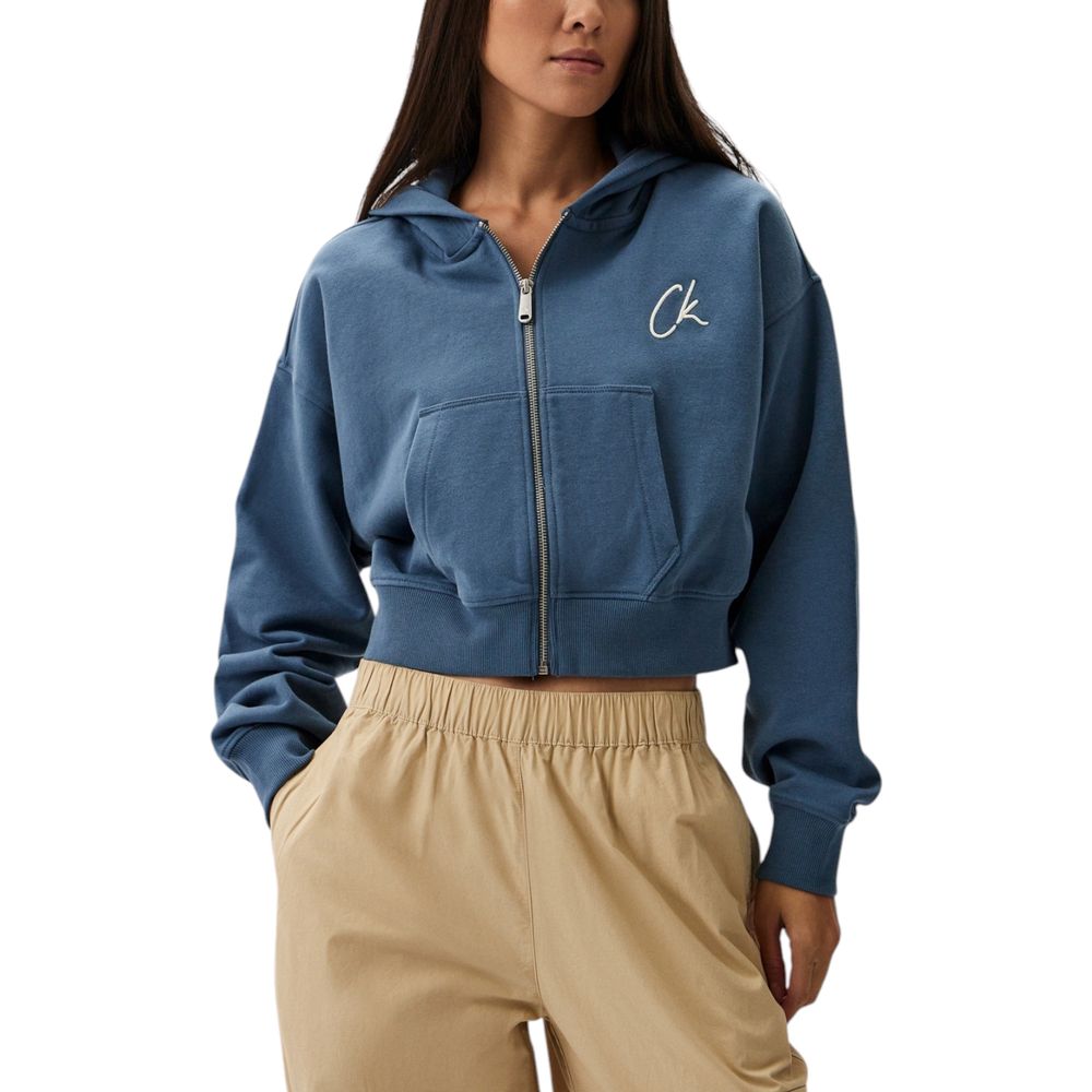 Hellblauer Kapuzenpullover aus Baumwolle