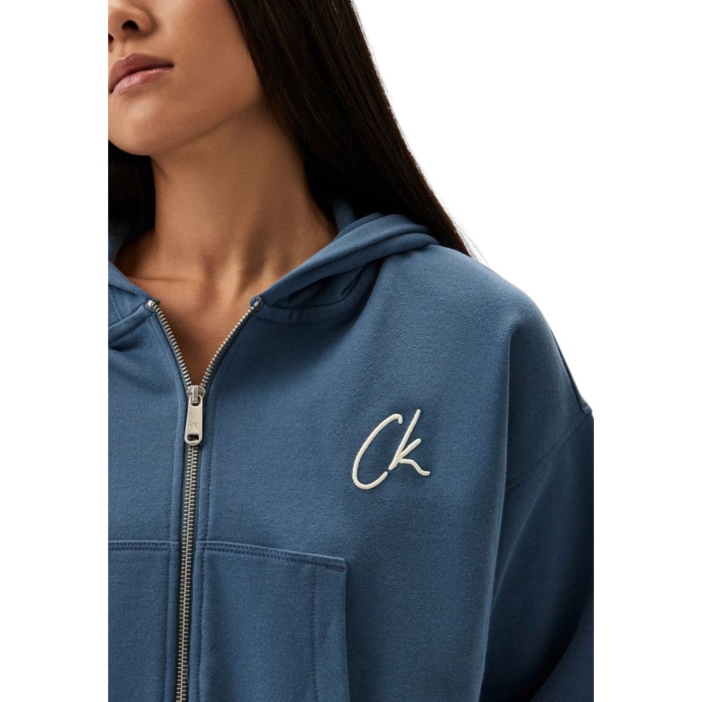 Hellblauer Kapuzenpullover aus Baumwolle