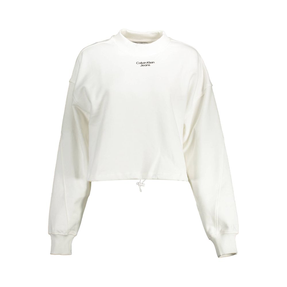 Weißer Baumwollpullover für Damen