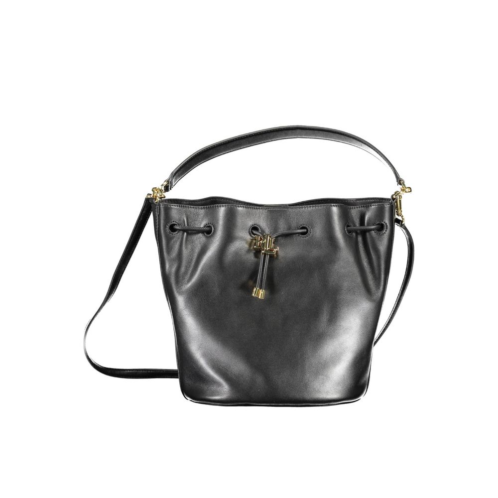 Schwarze Lederhandtasche