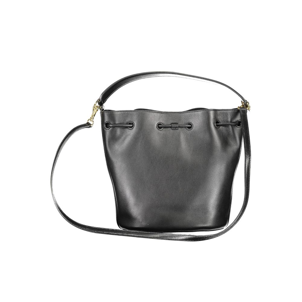 Schwarze Lederhandtasche