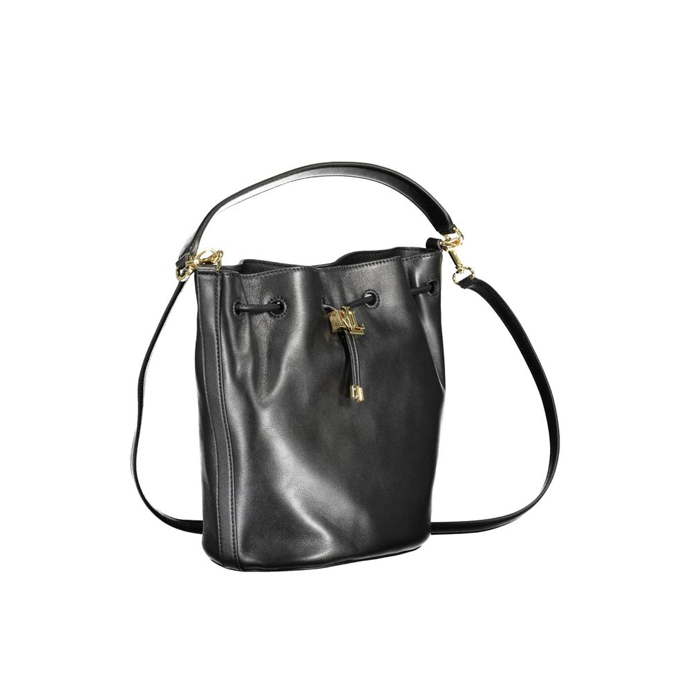 Schwarze Lederhandtasche