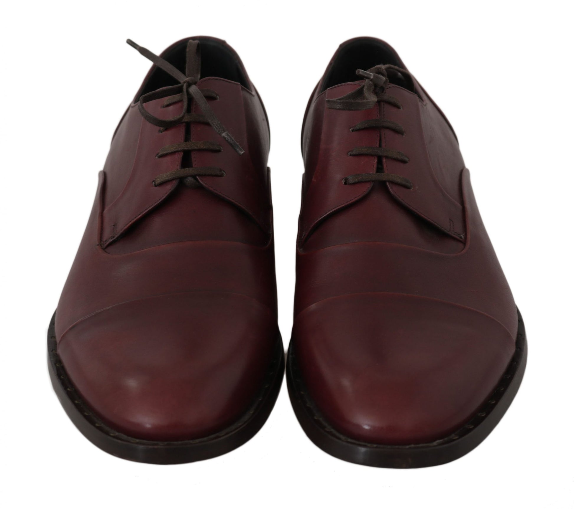 Derby-Schuhe aus rotem, bordeauxrotem Leder