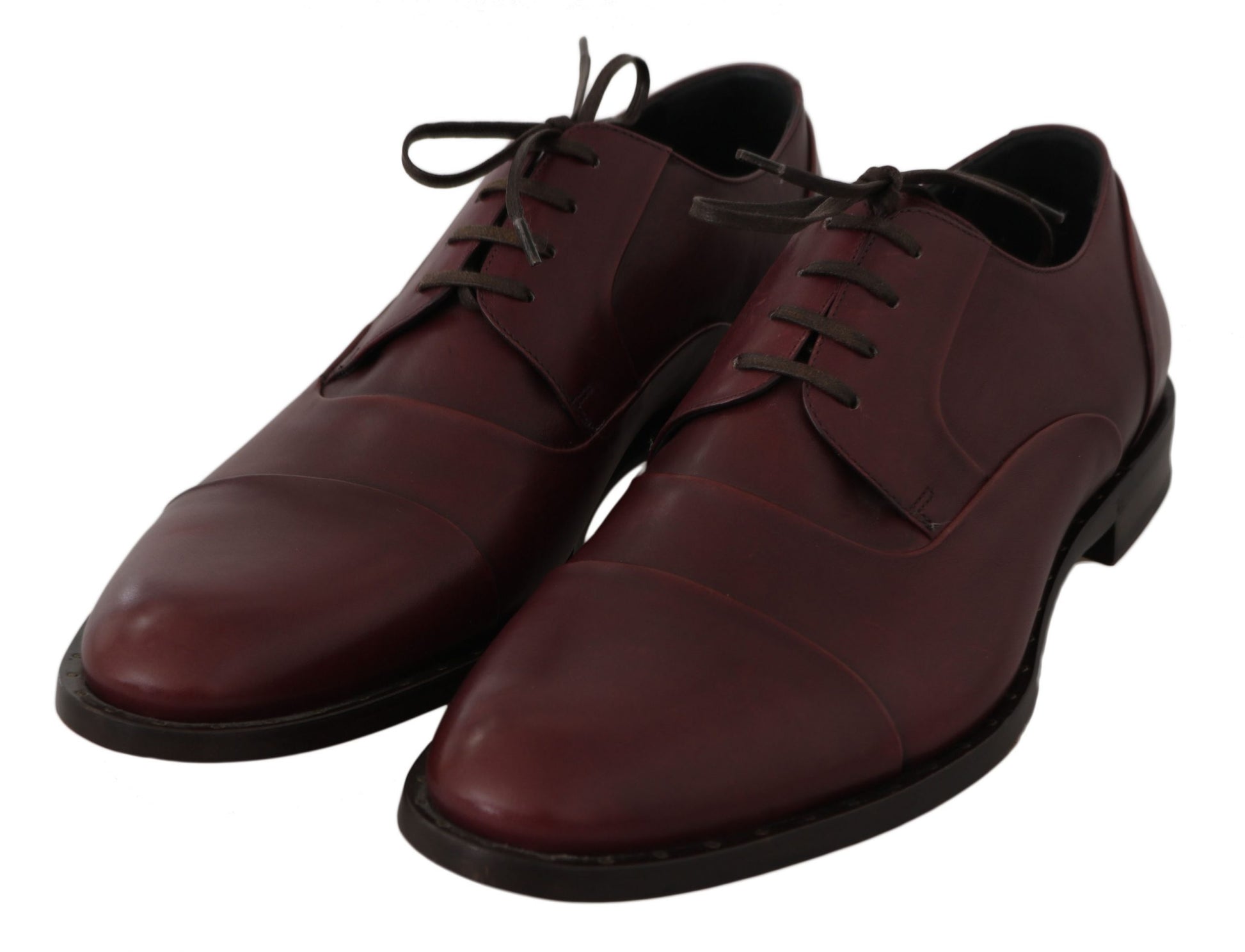 Derby-Schuhe aus rotem, bordeauxrotem Leder