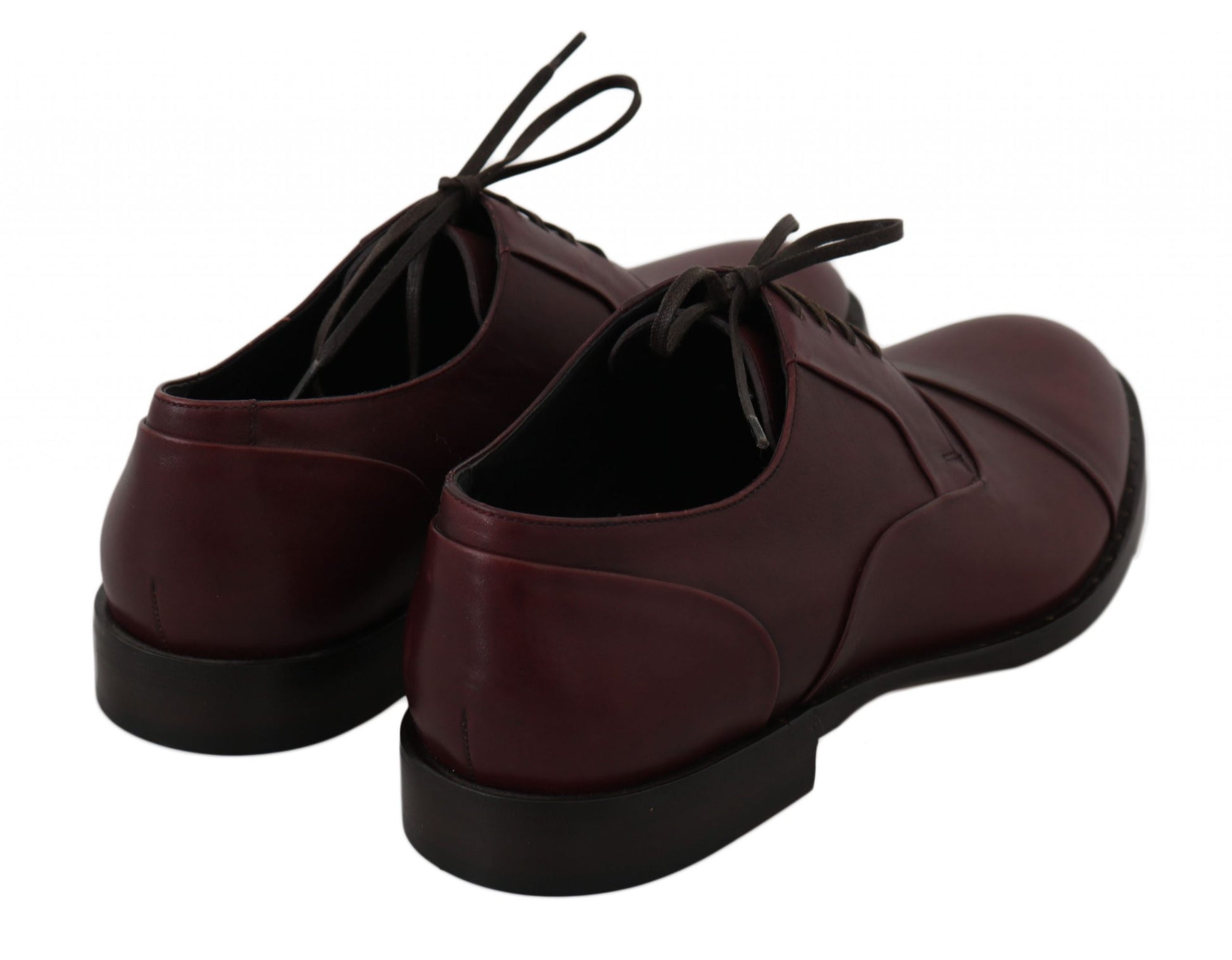 Derby-Schuhe aus rotem, bordeauxrotem Leder