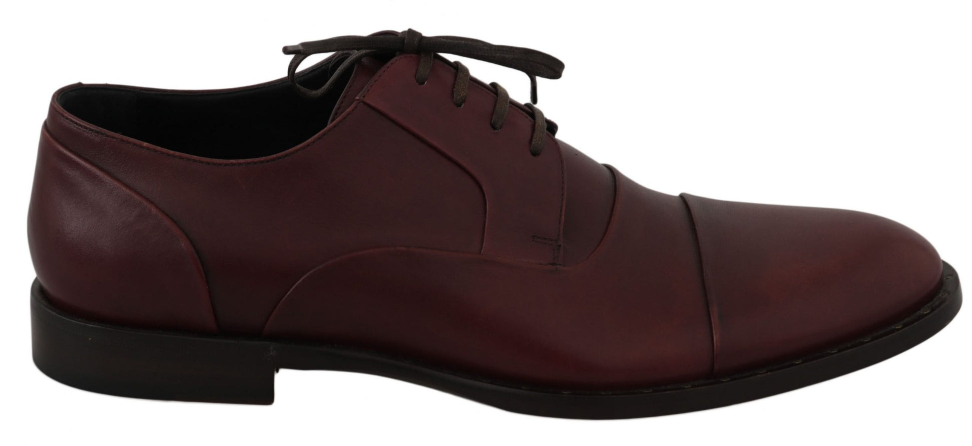 Derby-Schuhe aus rotem, bordeauxrotem Leder