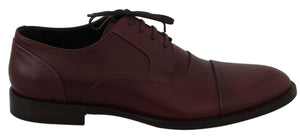 Derby-Schuhe aus rotem, bordeauxrotem Leder