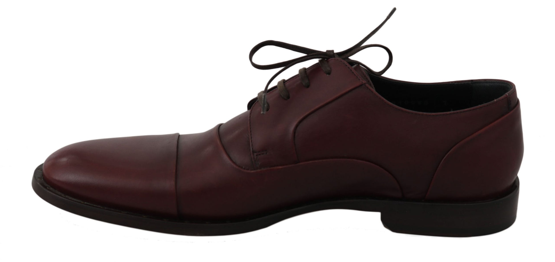Derby-Schuhe aus rotem, bordeauxrotem Leder