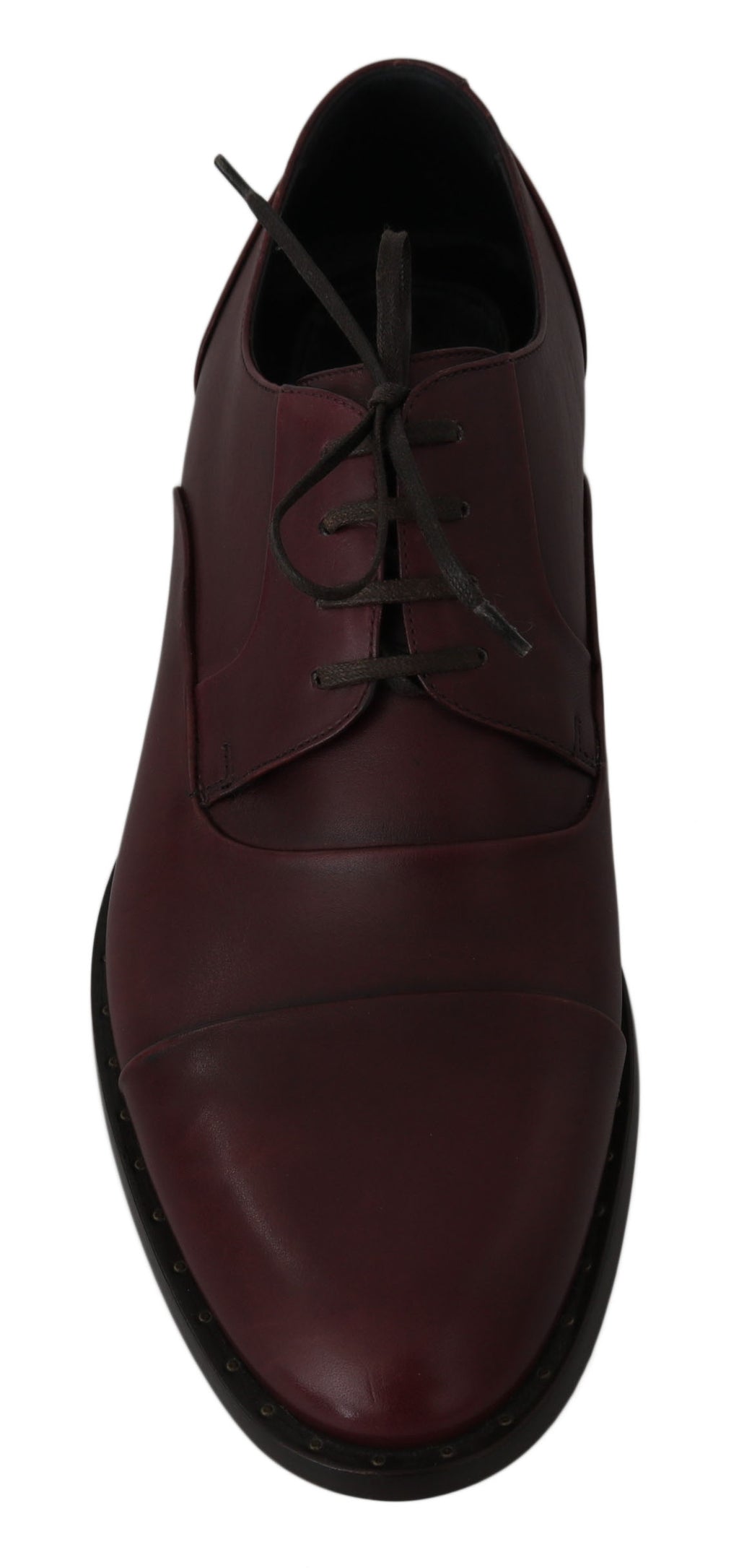Derby-Schuhe aus rotem, bordeauxrotem Leder