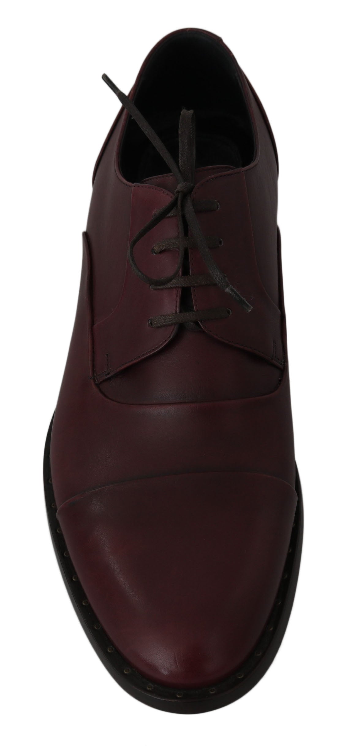 Derby-Schuhe aus rotem, bordeauxrotem Leder