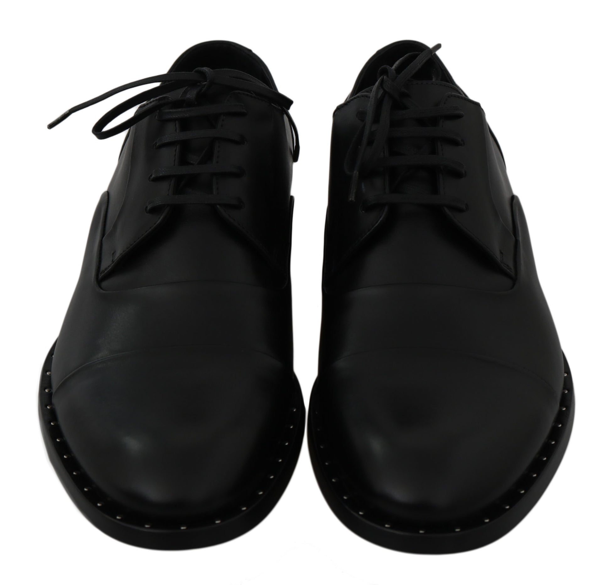Schwarze Derby-Schuhe aus Leder