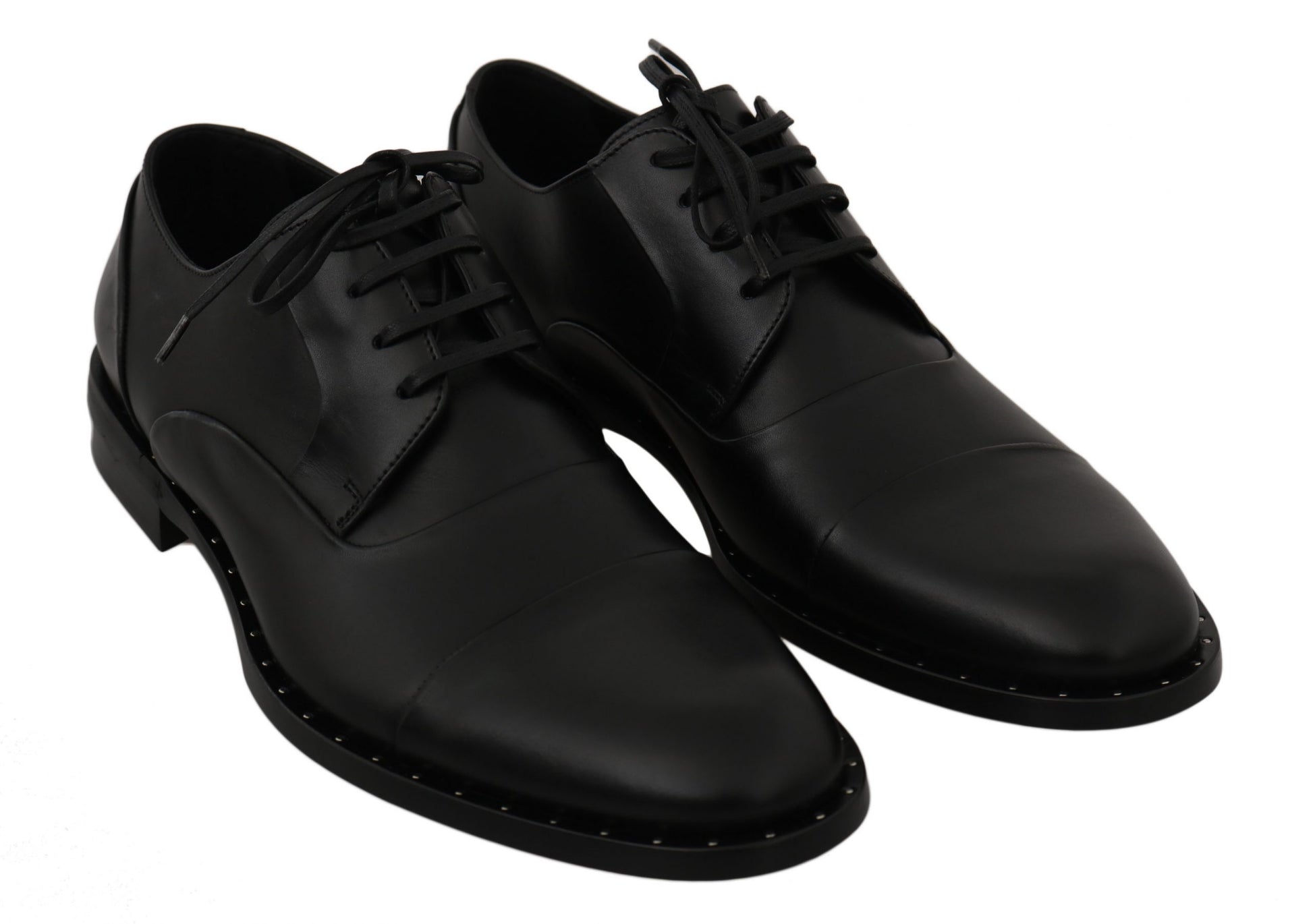 Schwarze Derby-Schuhe aus Leder