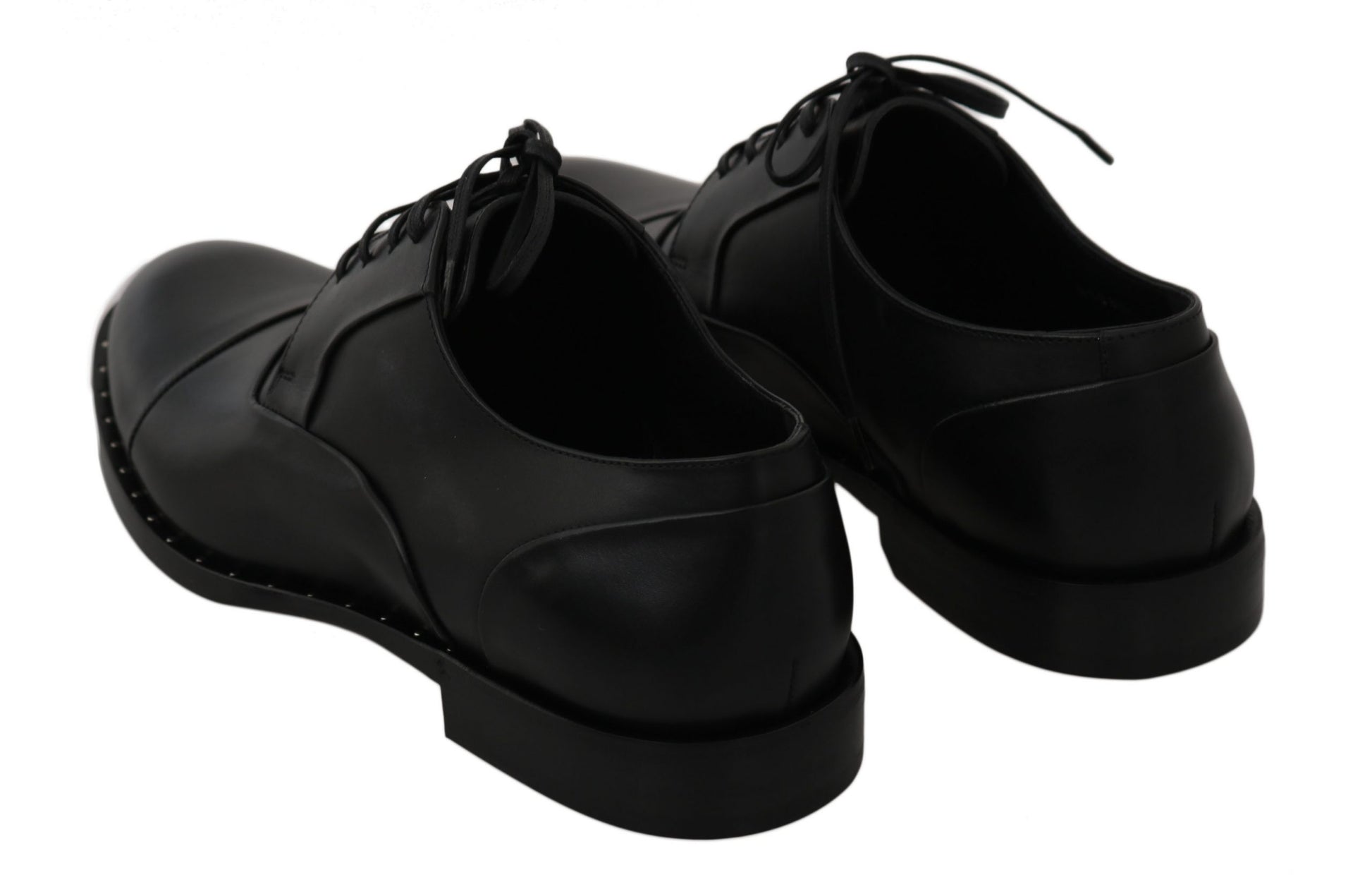 Schwarze Derby-Schuhe aus Leder