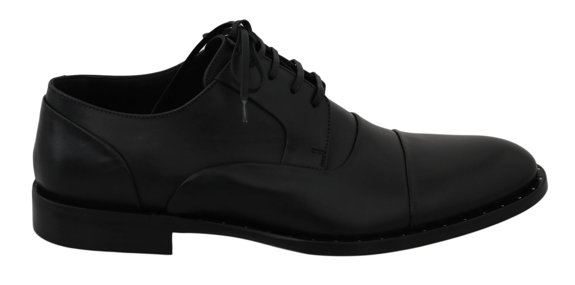 Schwarze Derby-Schuhe aus Leder
