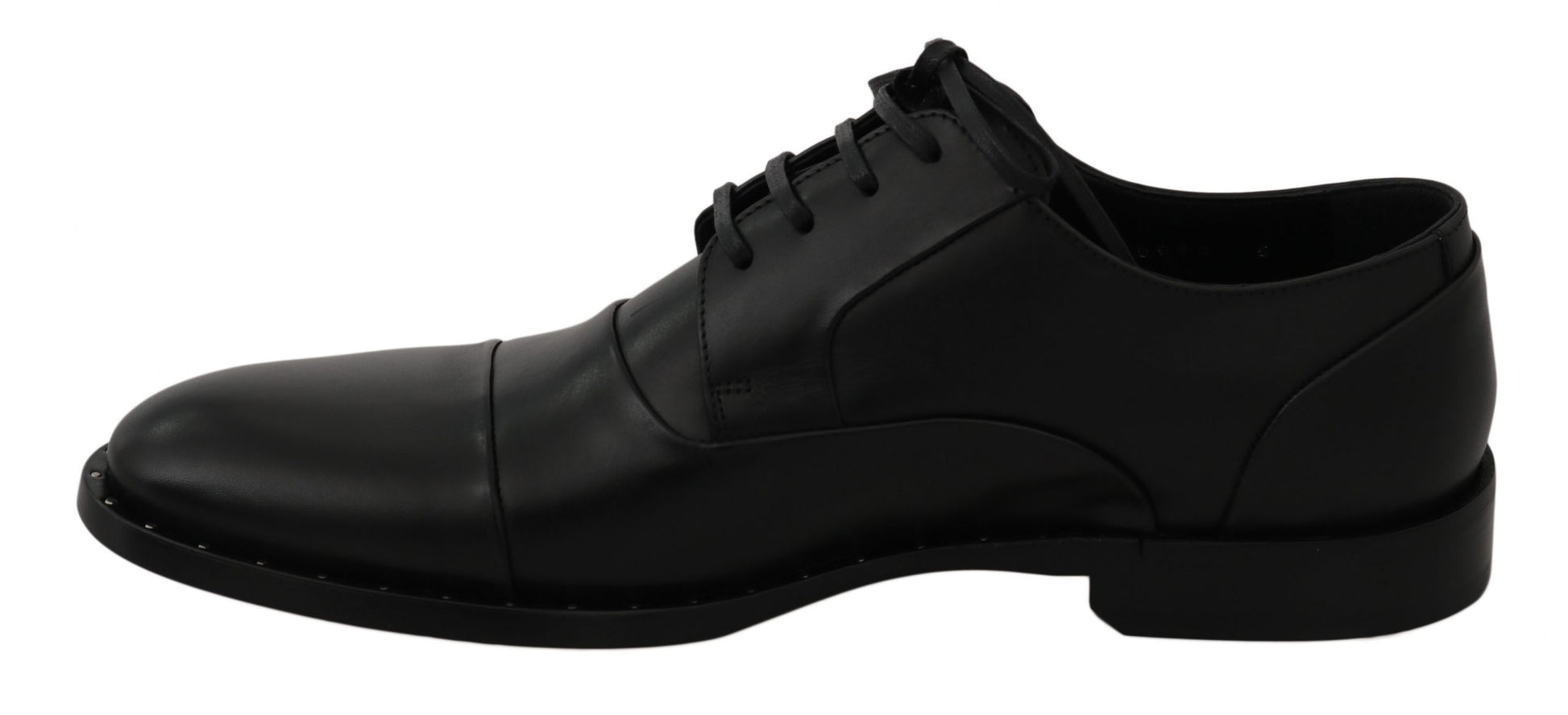 Schwarze Derby-Schuhe aus Leder