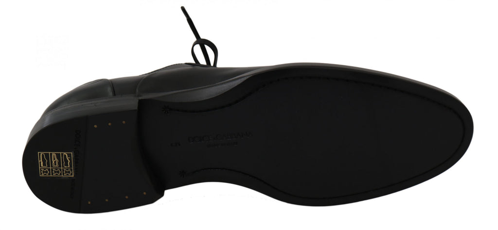 Schwarze Derby-Schuhe aus Leder