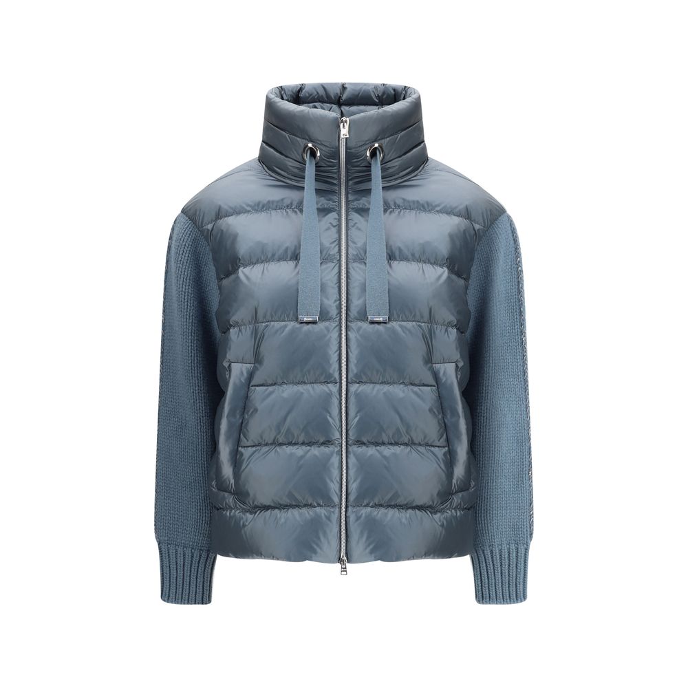 Daunenjacke mit Wollärmeln
