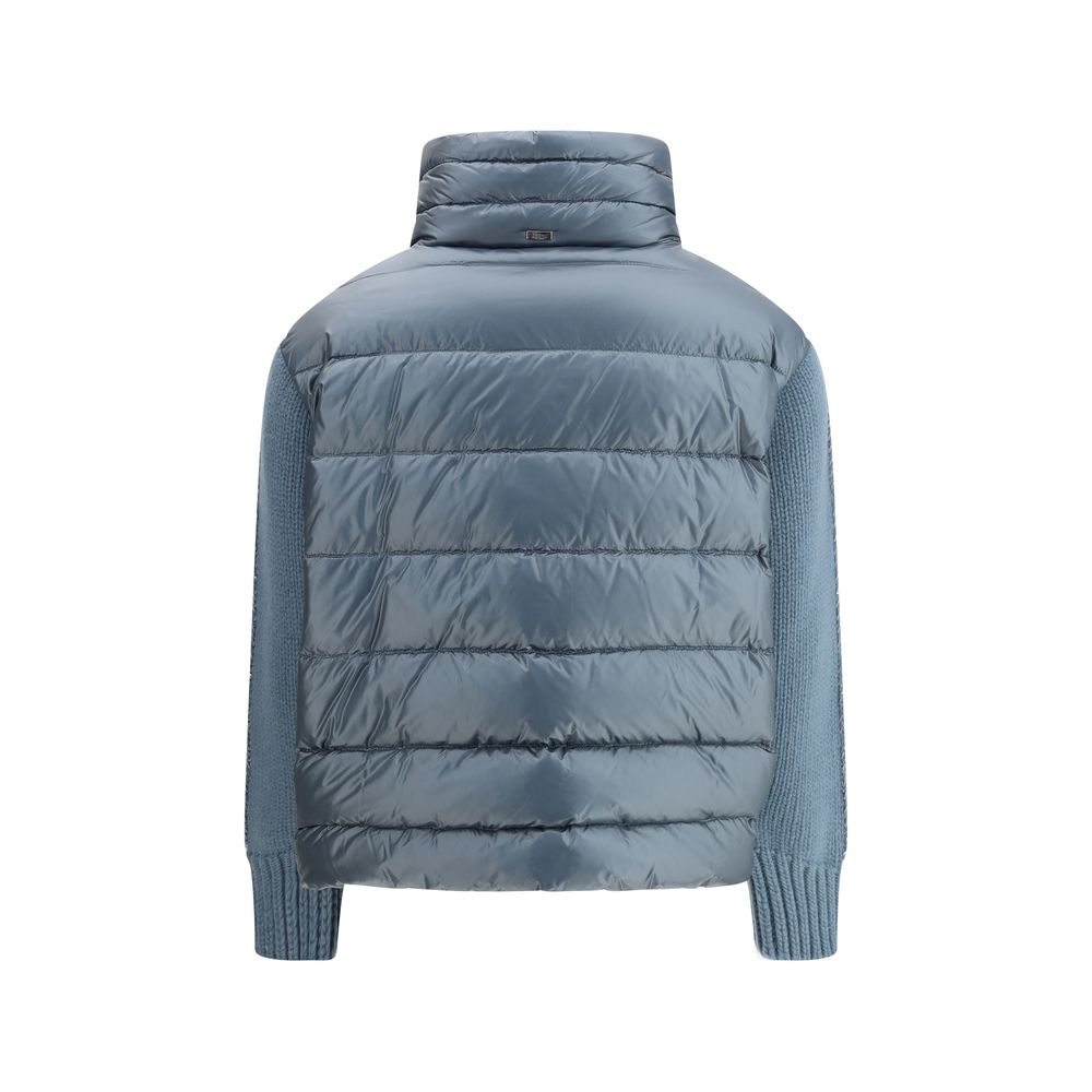 Daunenjacke mit Wollärmeln
