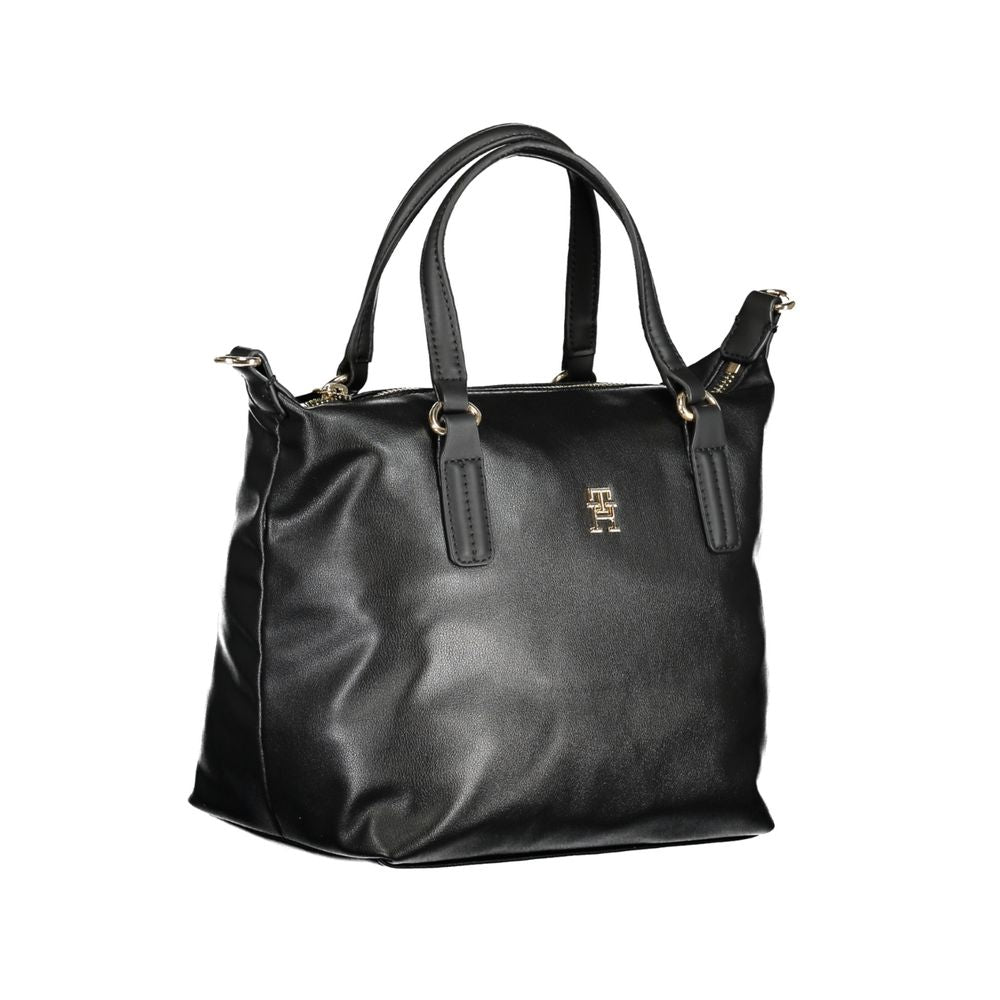 Schwarze Polyester-Handtasche