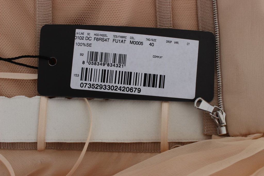 Beiges Ballkleid aus Seide in voller Länge