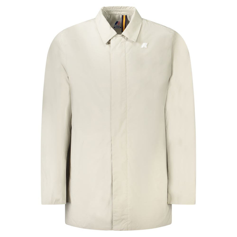 Beige Polyamid Herrenjacke