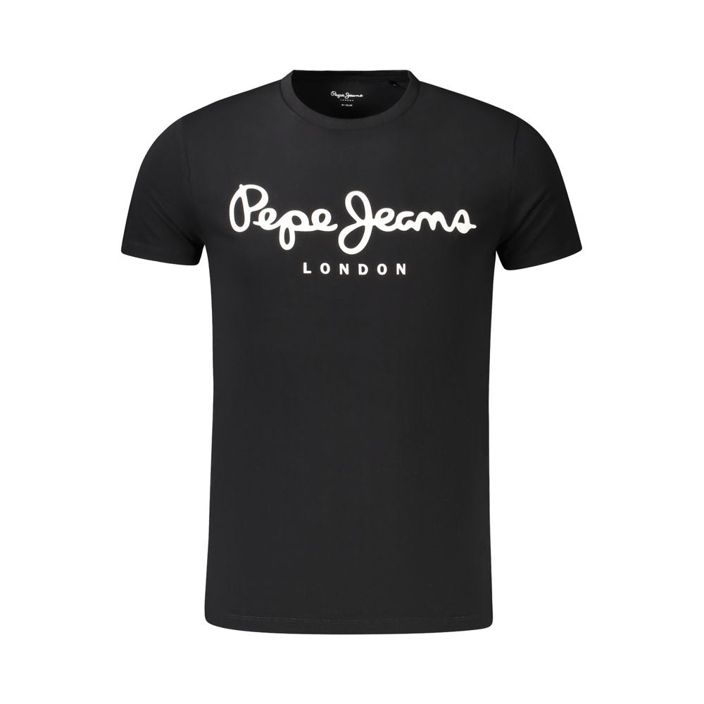 Schwarzes Herren-T-Shirt aus Baumwolle