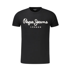 Schwarzes Herren-T-Shirt aus Baumwolle