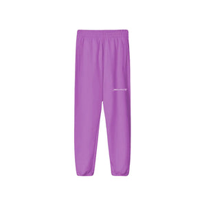 Lila Baumwolljeans und Hose