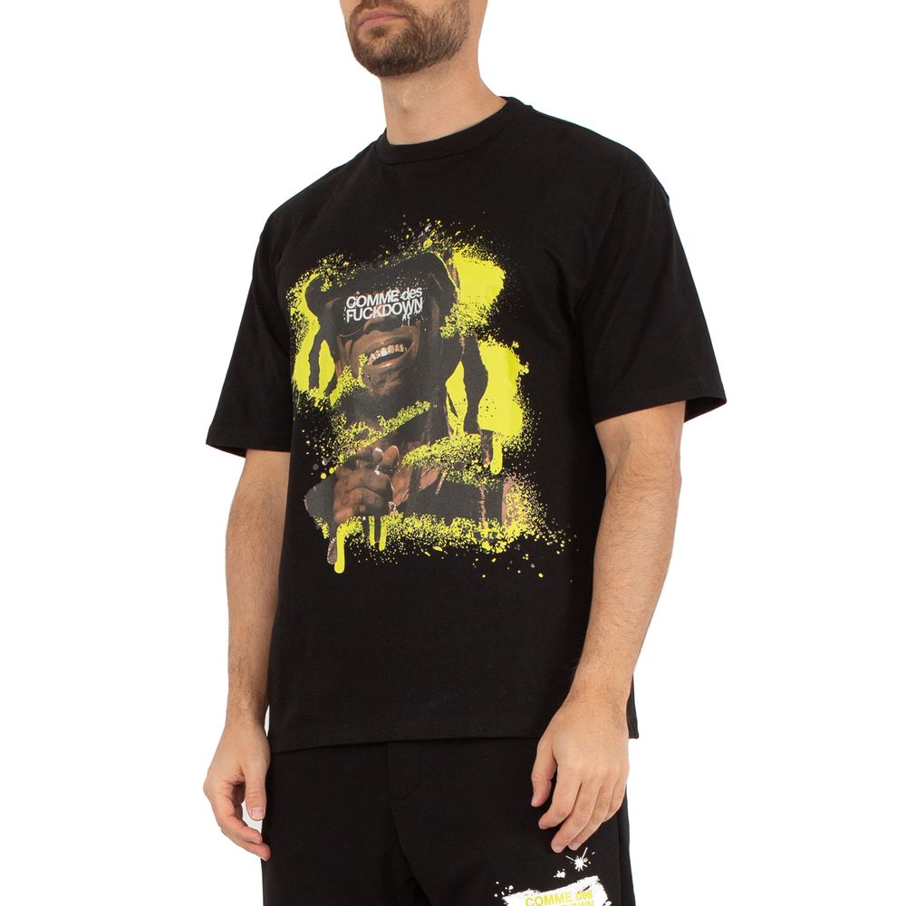 Schwarzes Baumwoll-T-Shirt