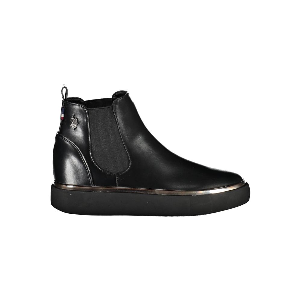 Schwarzer Polyesterstiefel
