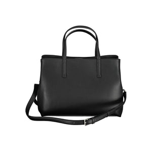 Schwarze Polyester-Handtasche