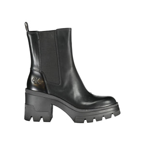 Schwarzer Polyesterstiefel