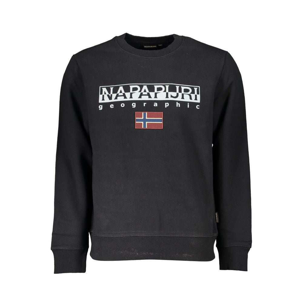 Schwarzer Baumwollpullover