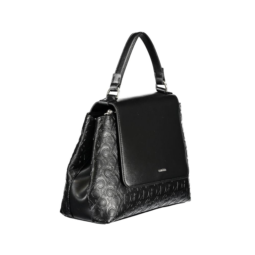 Schwarze Polyester-Handtasche
