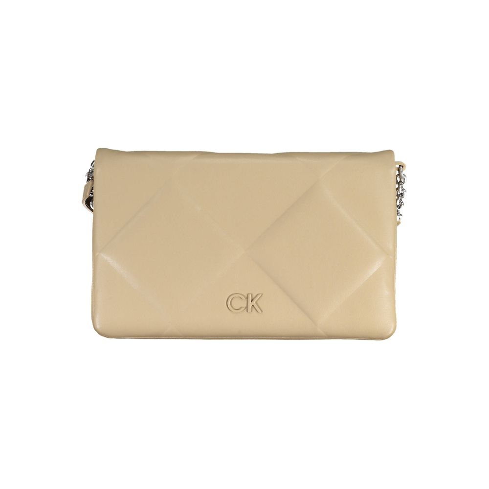Beige Polyester Handtasche
