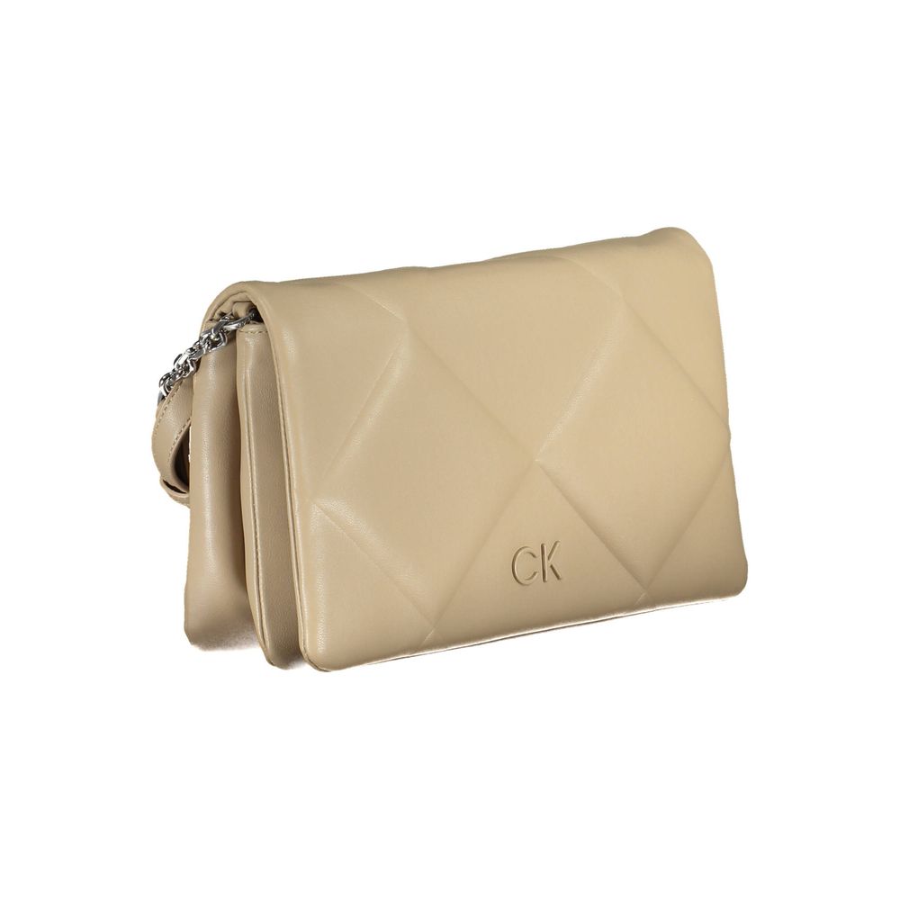 Beige Polyester Handtasche