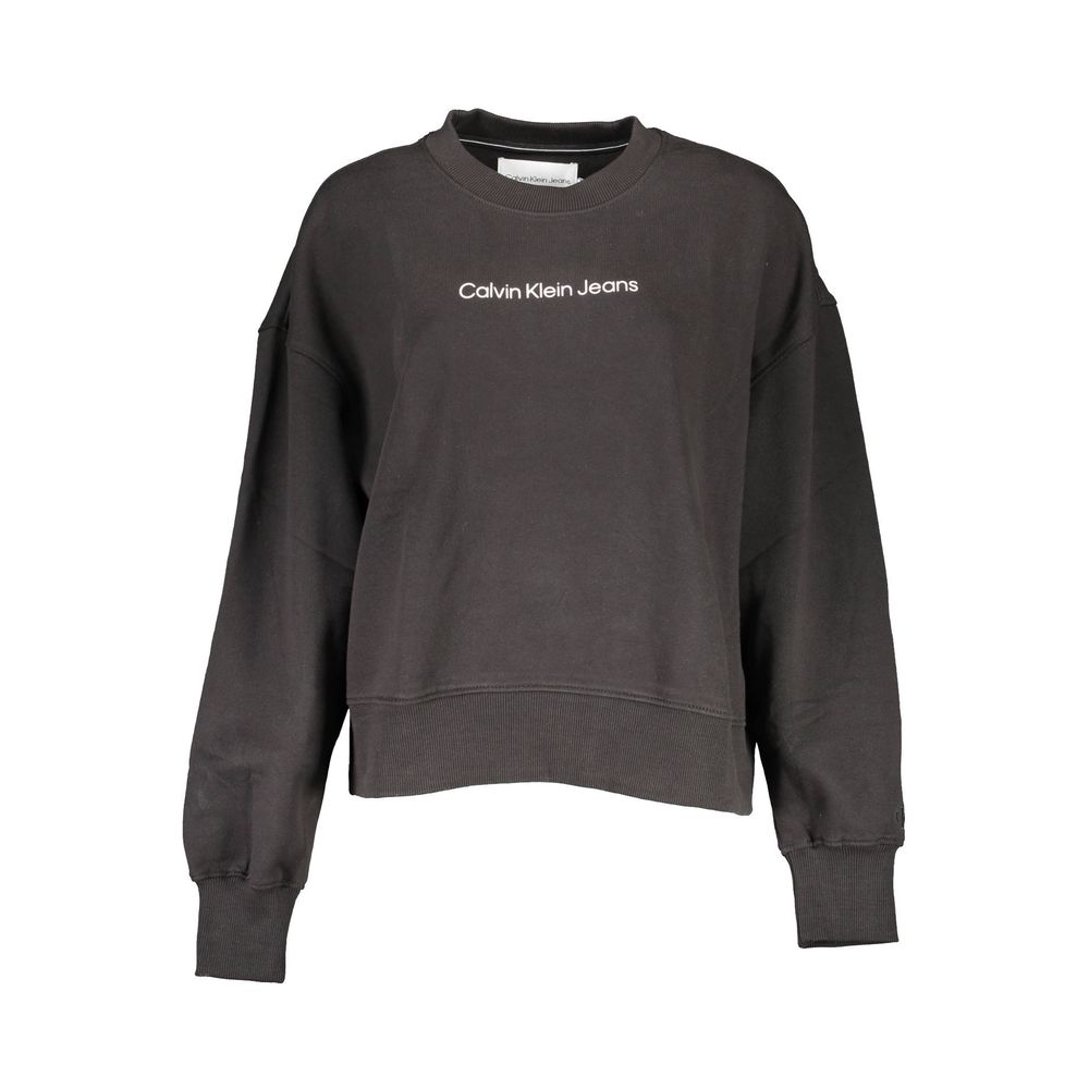 Schwarzer Baumwollpullover