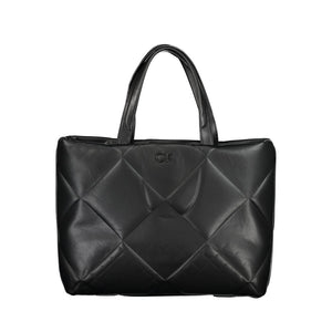 Schwarze Baumwollhandtasche