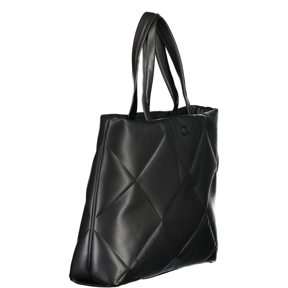Schwarze Baumwollhandtasche