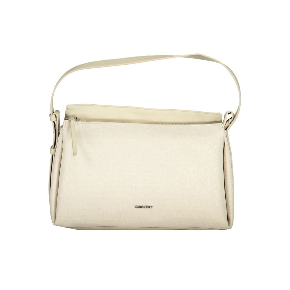 Beige Polyester Handtasche